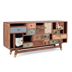 Credenza 2 ante 11 cassetti in legno Dhaval Bizzotto